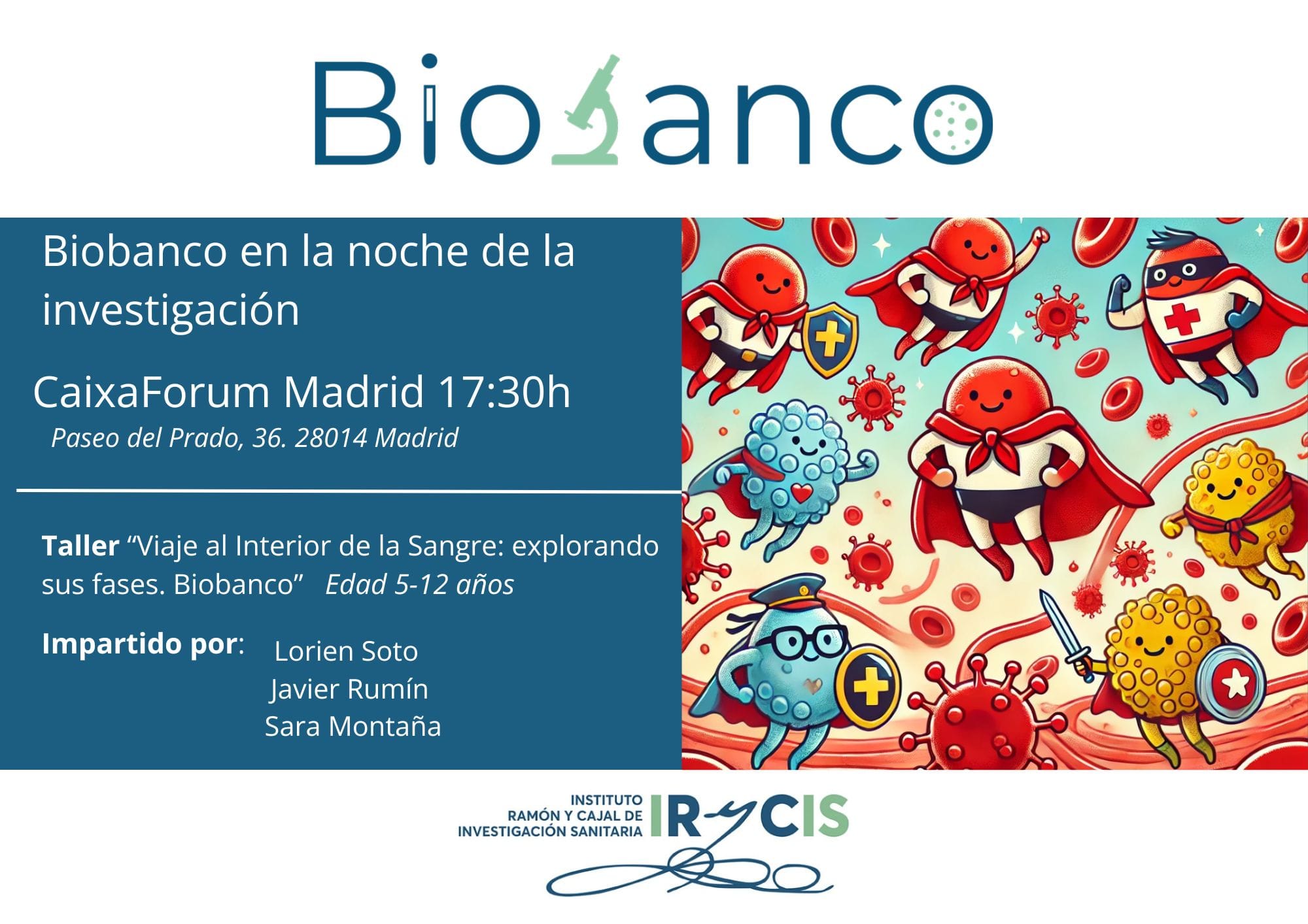 BIOBANCO EN “LA NOCHE EUROPEA DE LA INVESTIGACIÓN 2024”. 27 de septiembre 2024